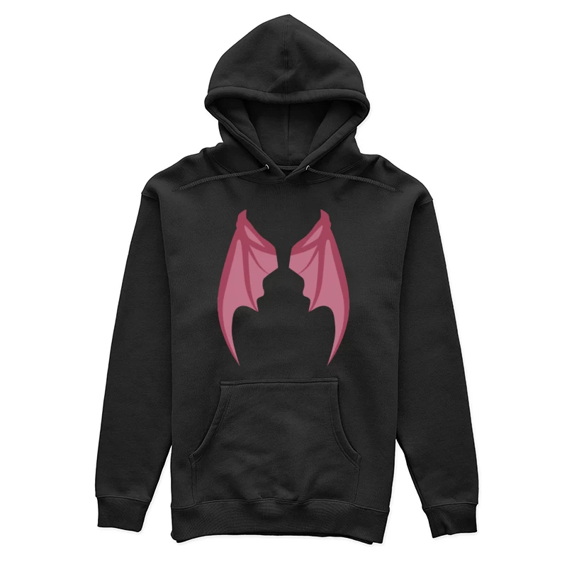 Rosa Drachenflügel Illustration Damen Pullover Hoodie
