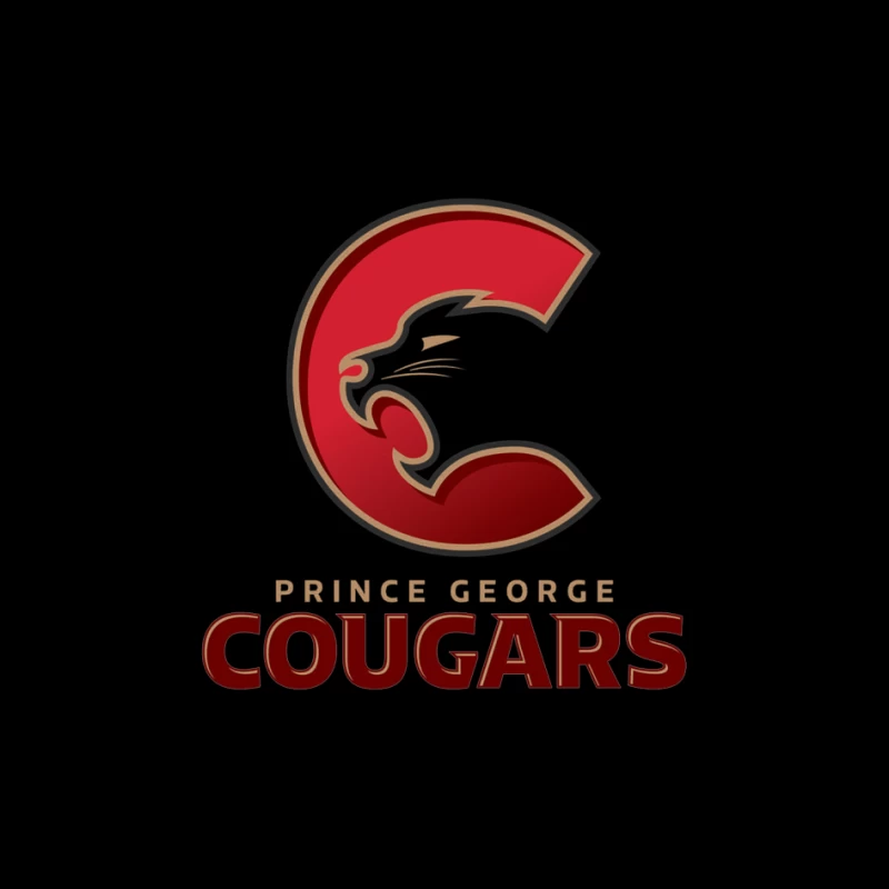 Prince George Cougars Hockey Team Logo Design Pin