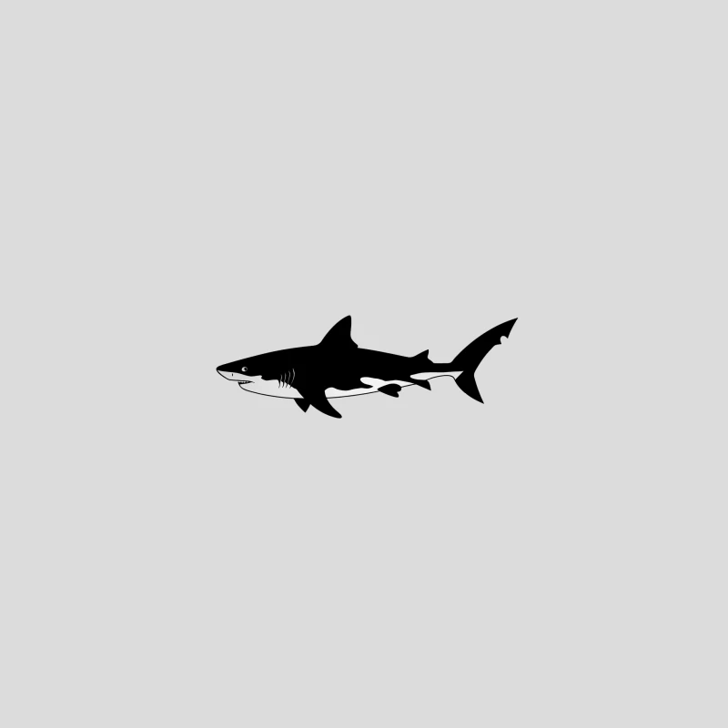 Sleek Shark Silhouette: Ocean Predator Illustration Baseball Cap
