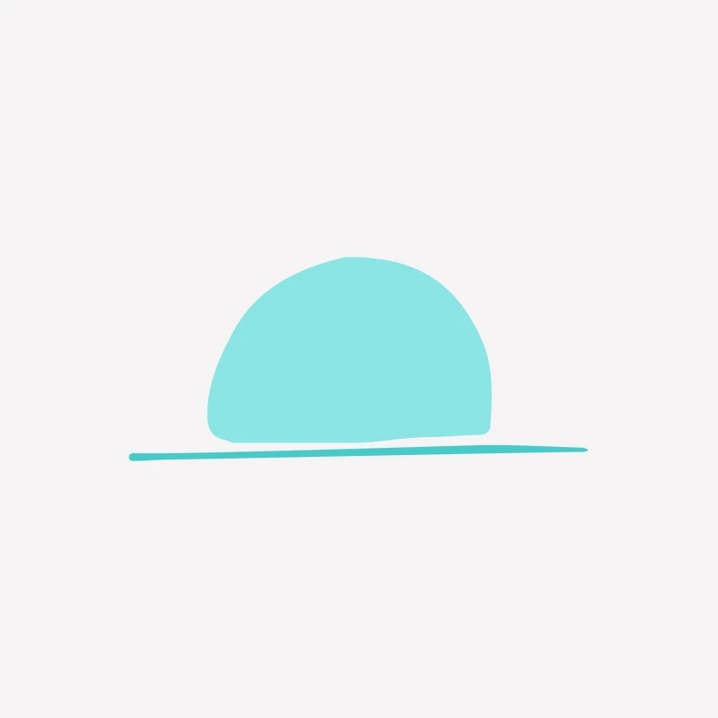 Illustration minimaliste de demi-cercle bleu Femme T-Shirt