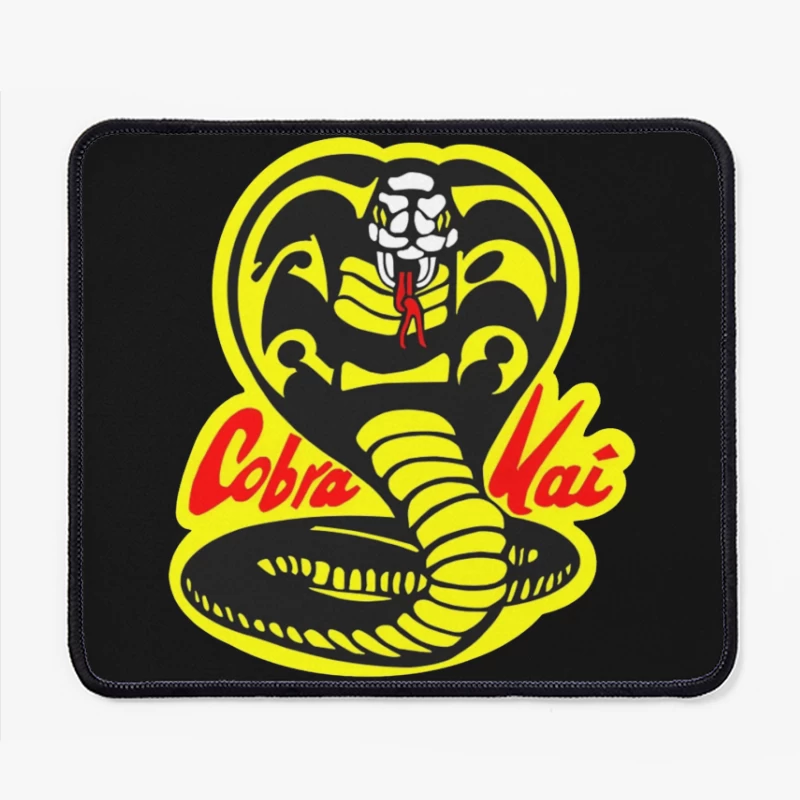 Cobra Kai Martial Arts Dojo Logo with Strike-Ready Snake Mouse Pad