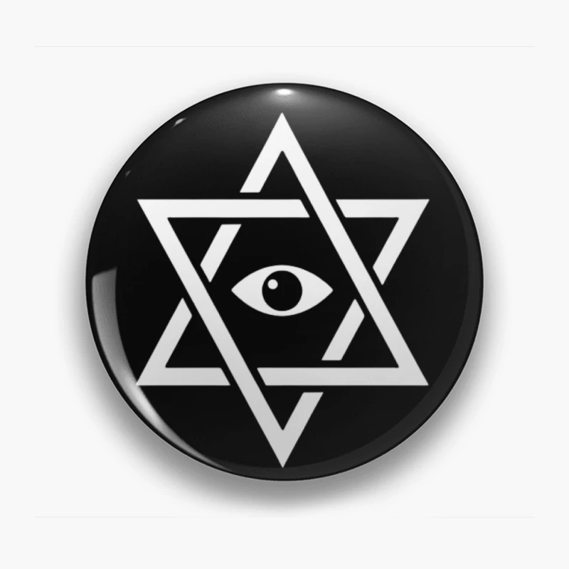 White Star of David: Geometric Symbol of Judaism Pin