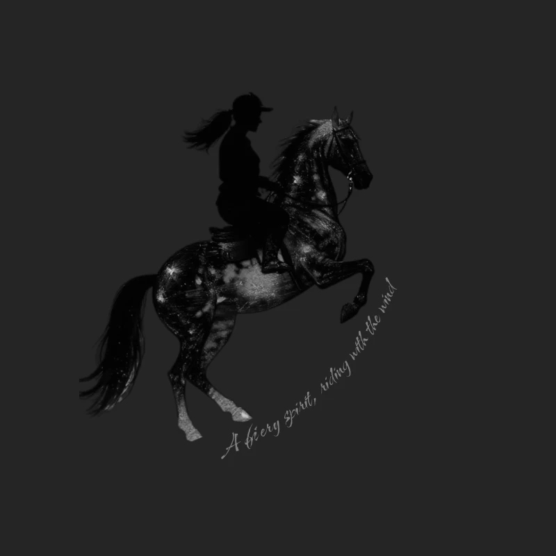 Horse rider with quotes ahillouette Male Pullover Sweatshirt