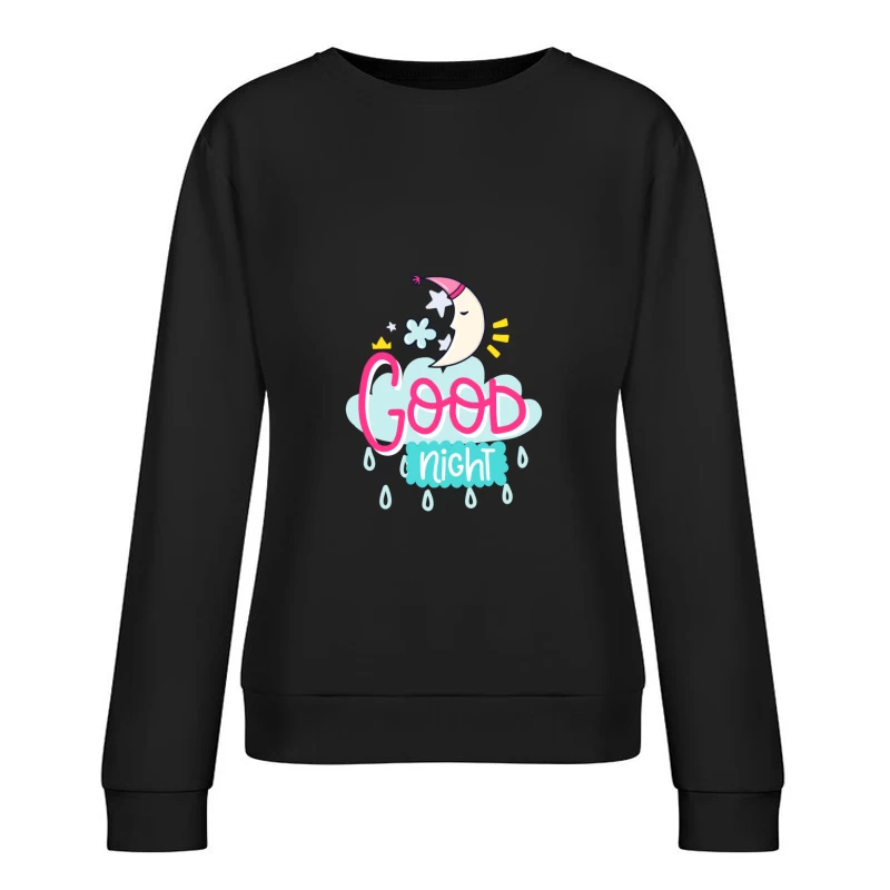Bonne nuit avec lune joyeuse Femme Sweat-shirt à enfiler