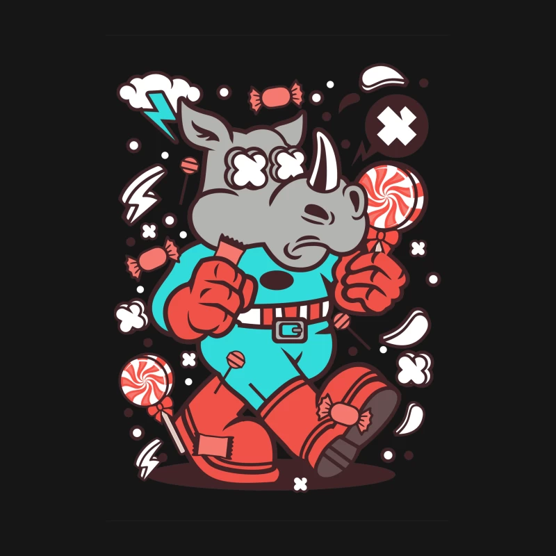 Rhino super-héros, sucettes et bonbons Femme T-Shirt
