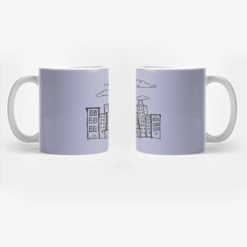 Artistic Doodle of a City Skyline Coffee Mug