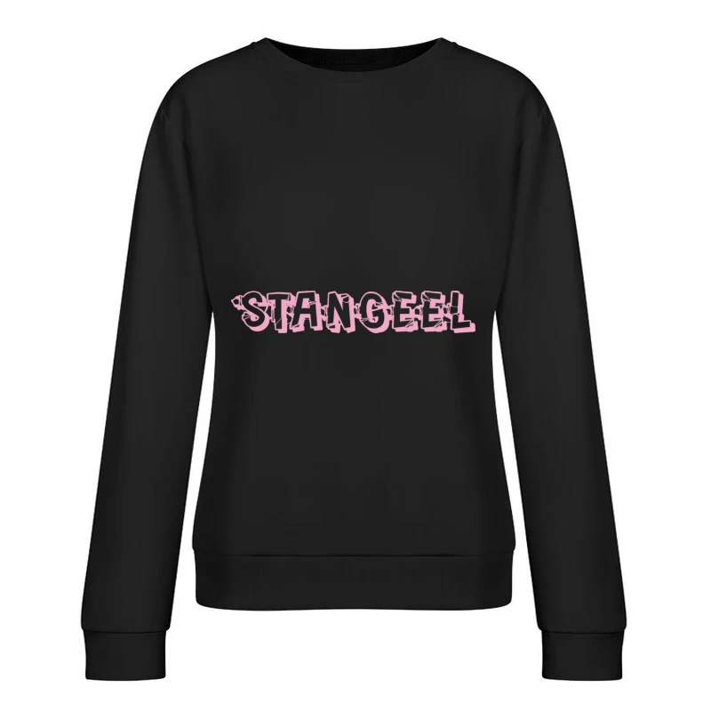 Rosaner Graffiti-Schriftzug Stil Damen Pullover Sweatshirt