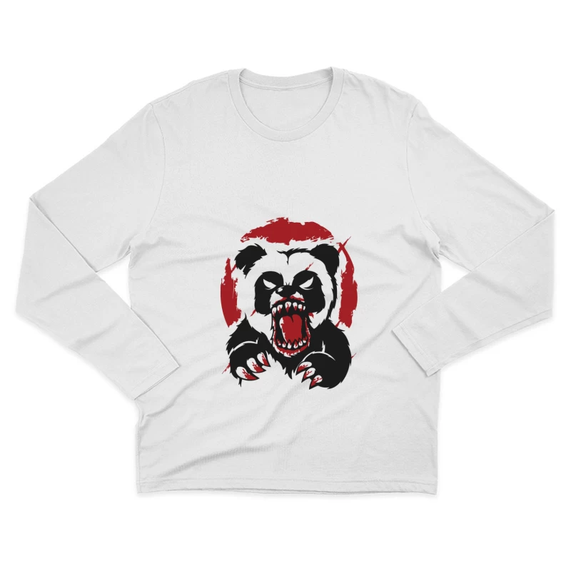 Bärendesign mit rotem Hintergrund Herren Langarm T-Shirt