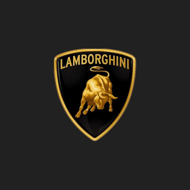 Lamborghini Luxury Automotive Brand Logo with Golden Bull Emblem Bucket Hat