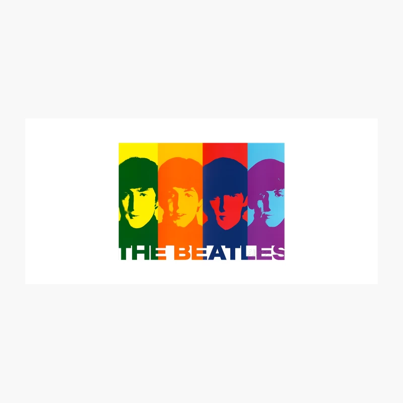 Colorful Pop Art Portraits of The Beatles: Iconic 1960s Band Coffee Mug