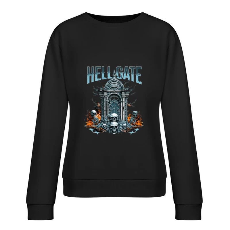 Porte de l'enfer avec crânes et flammes Femme Sweat-shirt à enfiler