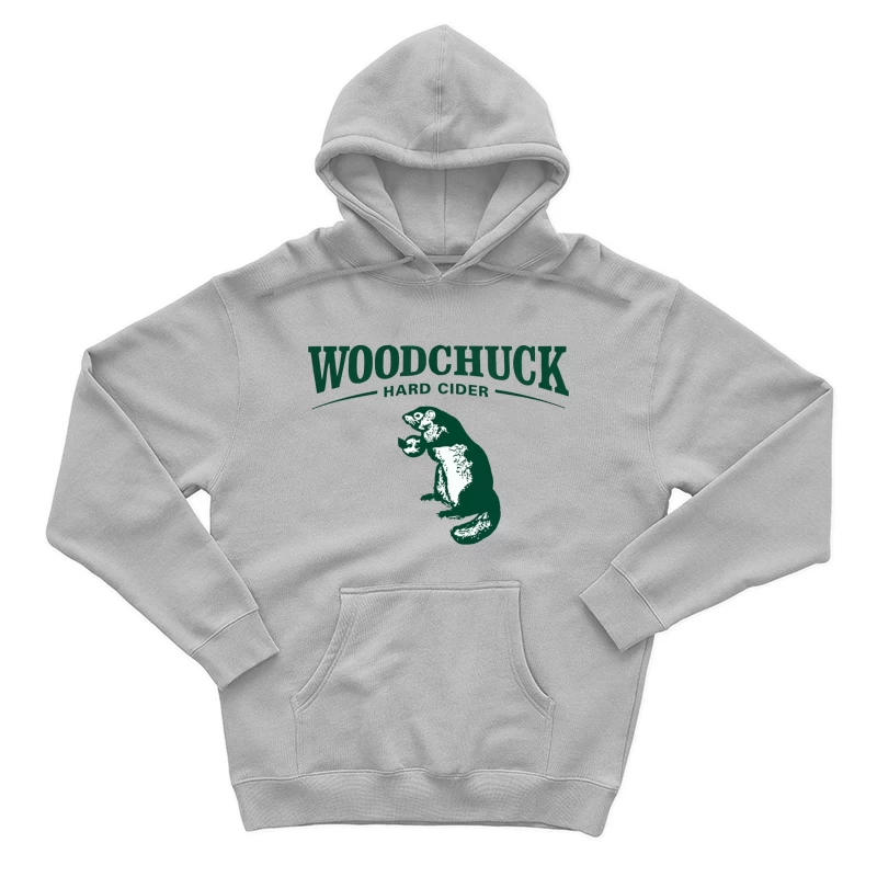 Woodchuck Hard Cider Green Logo with Mascot Design Male Pullover Hoodie