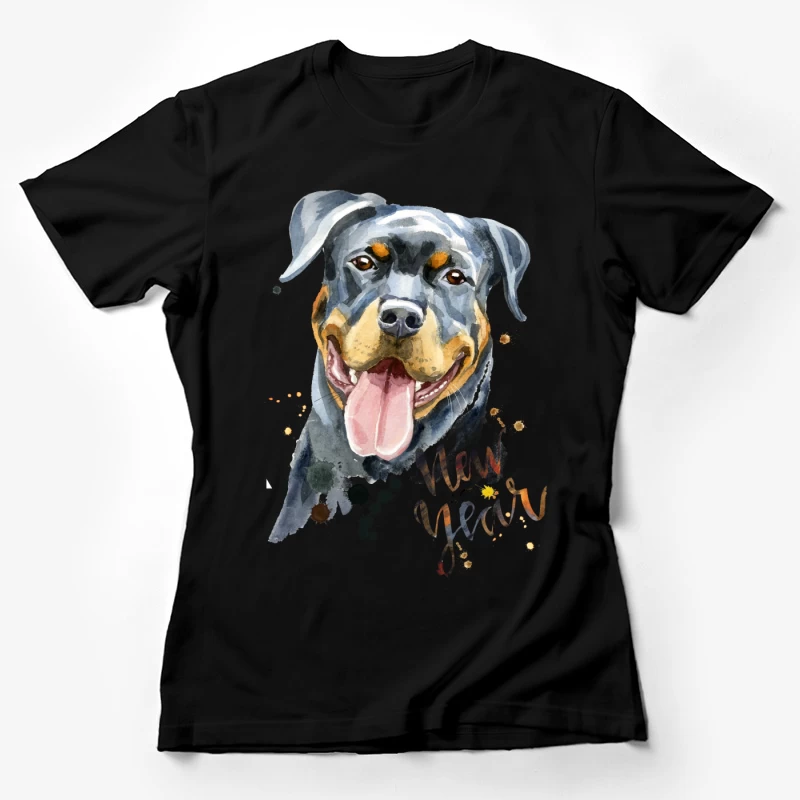 Peinture de chien pour le Nouvel An Femme T-Shirt