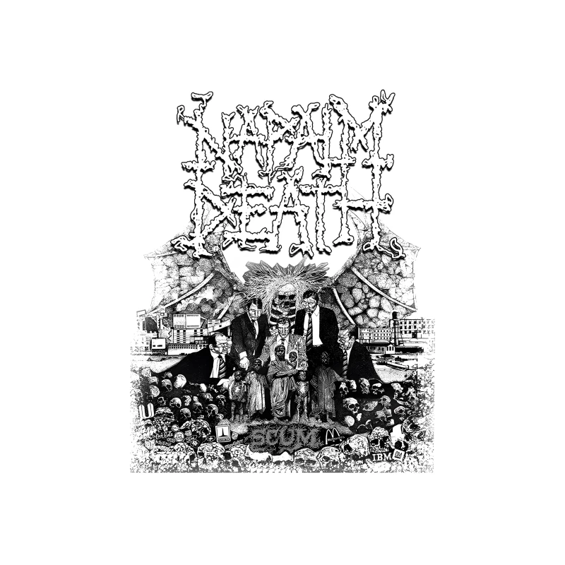 Napalm Death Scum Black White Throw Pillow