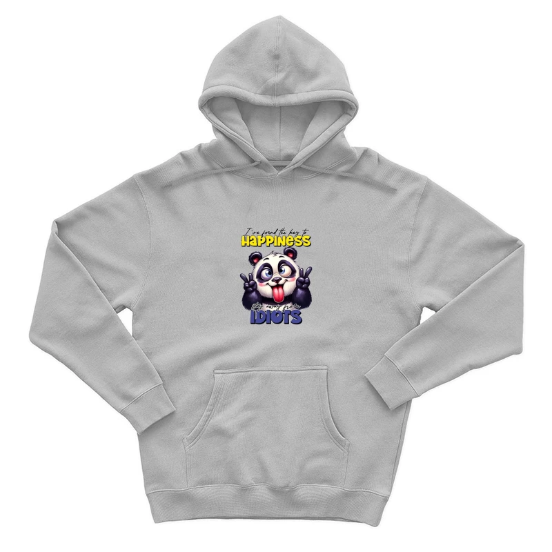 Panda Humor: The Key to Happiness Male Pullover Hoodie