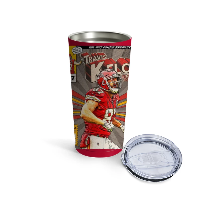 Football - Kansas City Chiefs - Comic Book Mockup - TRAVIS KELCE Travel Mug