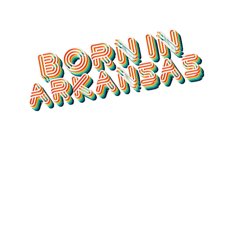 Born In Arkansas - 80_s Retro Style Typographic Design Tapestry
