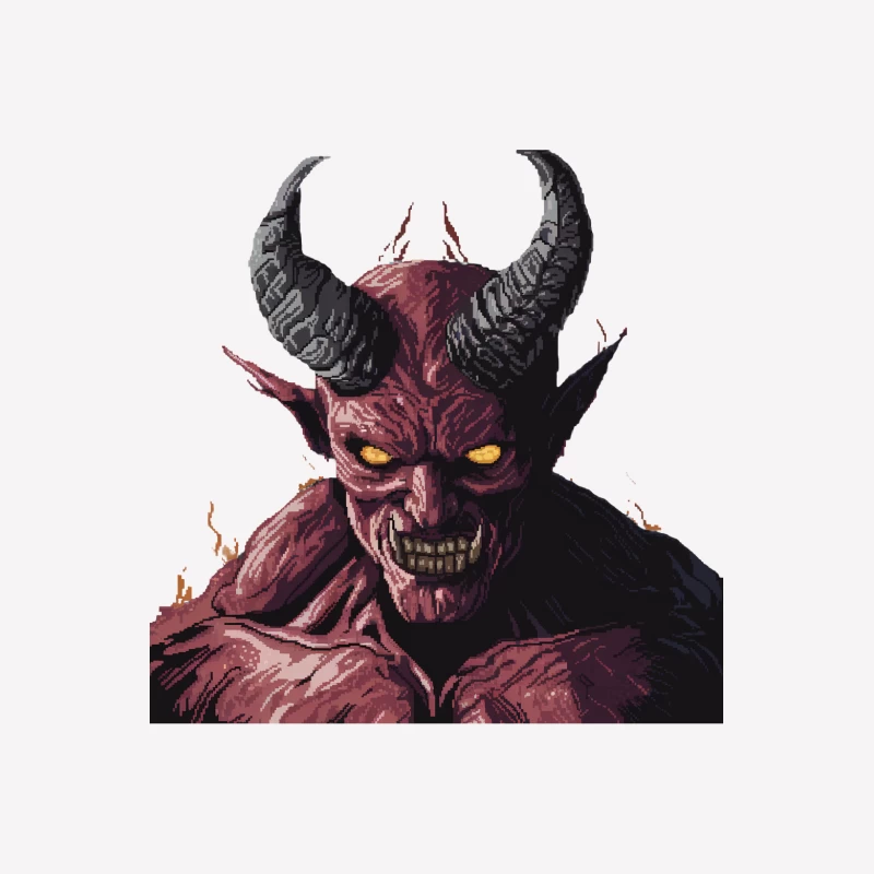 Demonic Red Devil with Horns: Evil Fantasy Creature Female T-Shirt