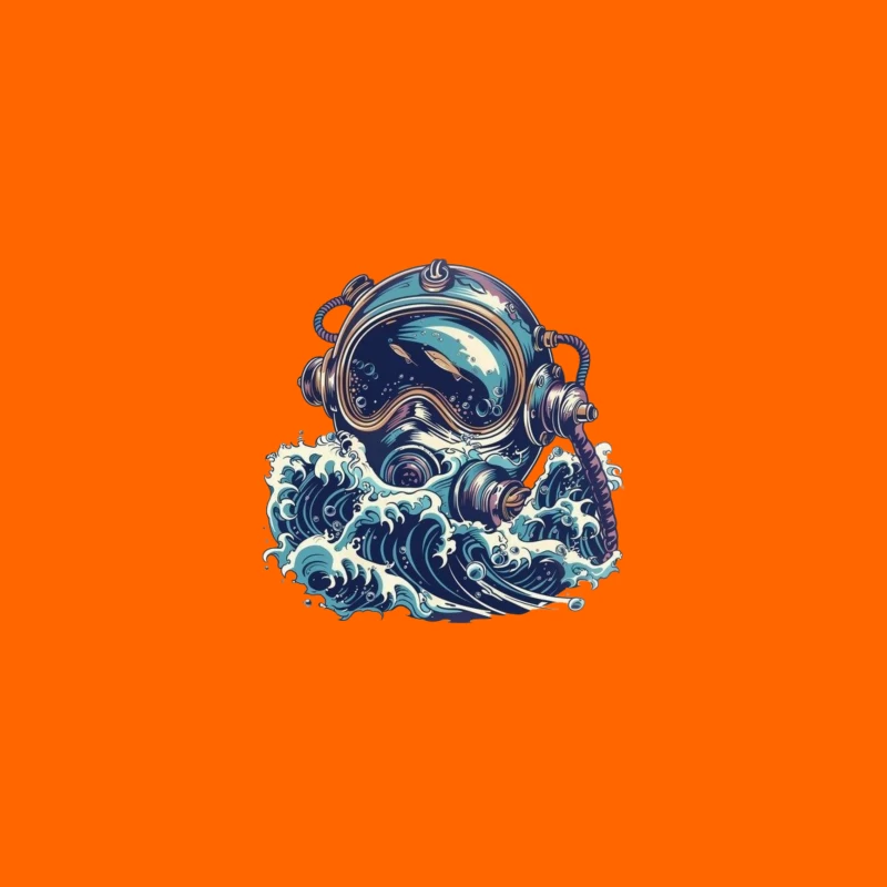 Vintage Deep Sea Diver Illustration iPhone Case