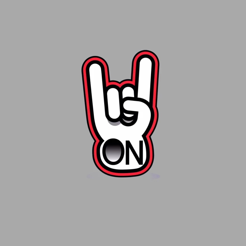 Rock and Roll Hand Sign with ON Symbol Female Pullover Hoodie