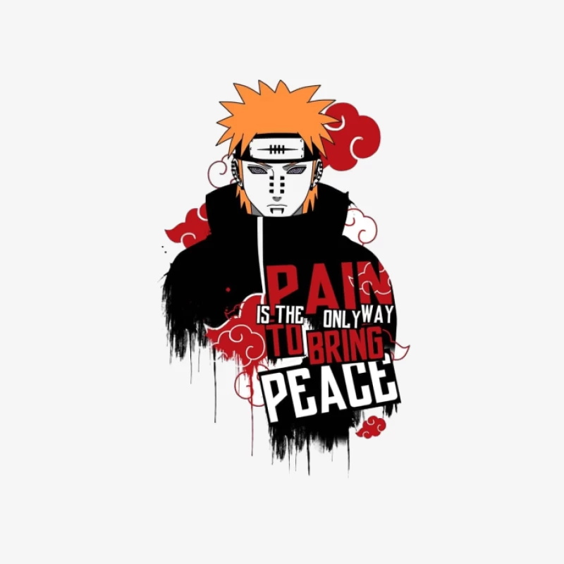 Anime Charakter mit Friedensbotschaft Herren Pullover Sweatshirt