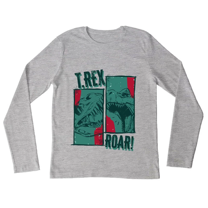 T-Rex Roar! Vintage Comic Design Female Long Sleeve T-Shirt