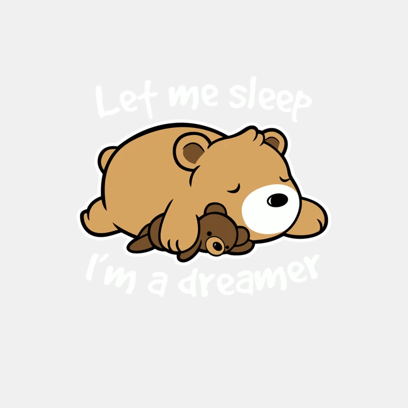 Adorable Sleeping Cartoon Bear Illustration Male Tank Top
