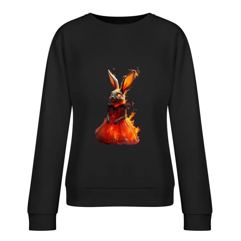 Fiery Rabbit in a Dress Female Pullover Sweatshirt