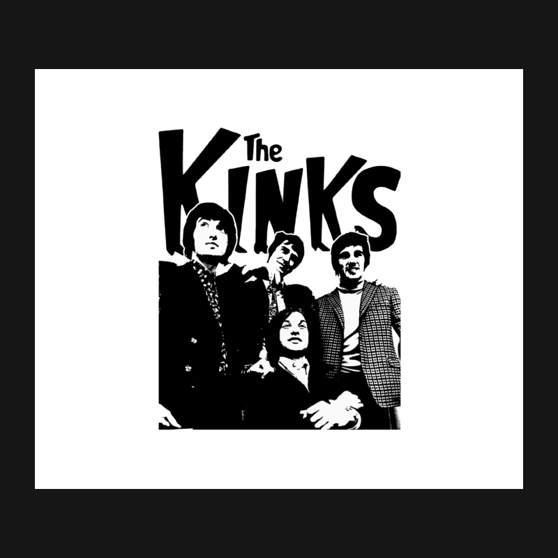 The Kinks: Iconic 1960s British Rock Band in Black and White Mouse Pad