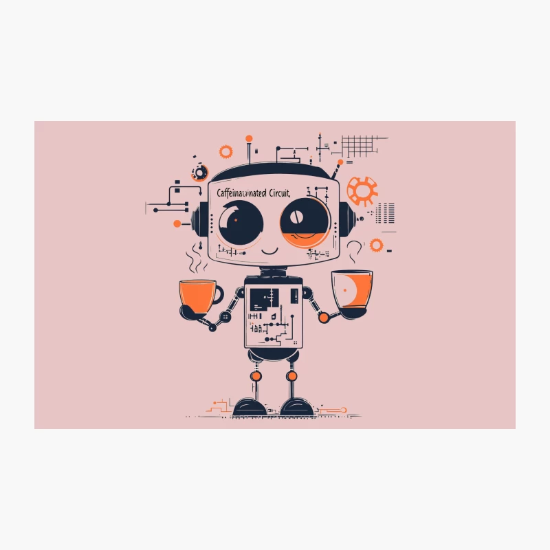 Caffeinated Circuit: Cute Coffee Robot Travel Mug