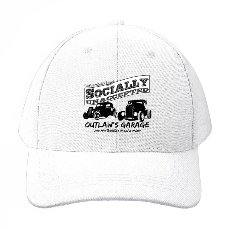 Socially Unaccepted Hot Rod Garage Vintage Design Baseball Cap