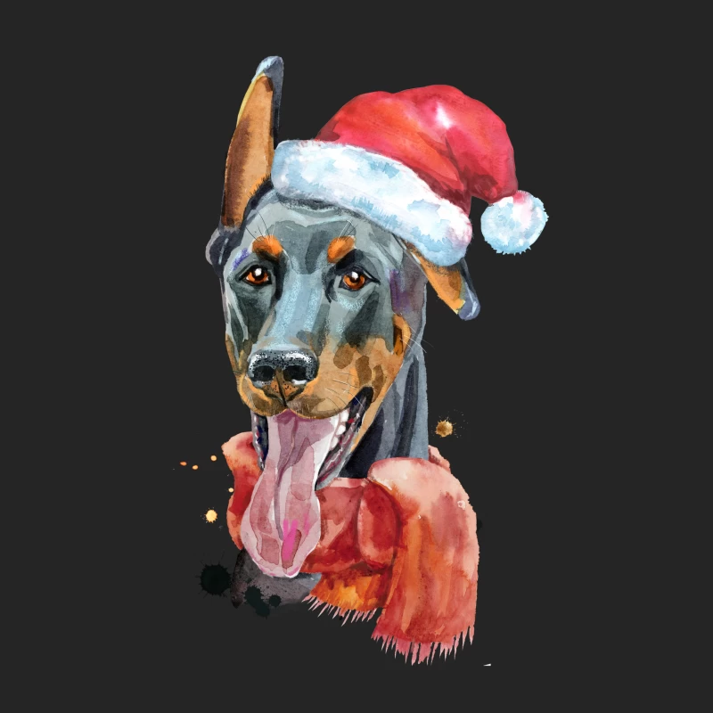 Illustration de chien avec chapeau de Noël Homme Sweat-shirt à enfiler