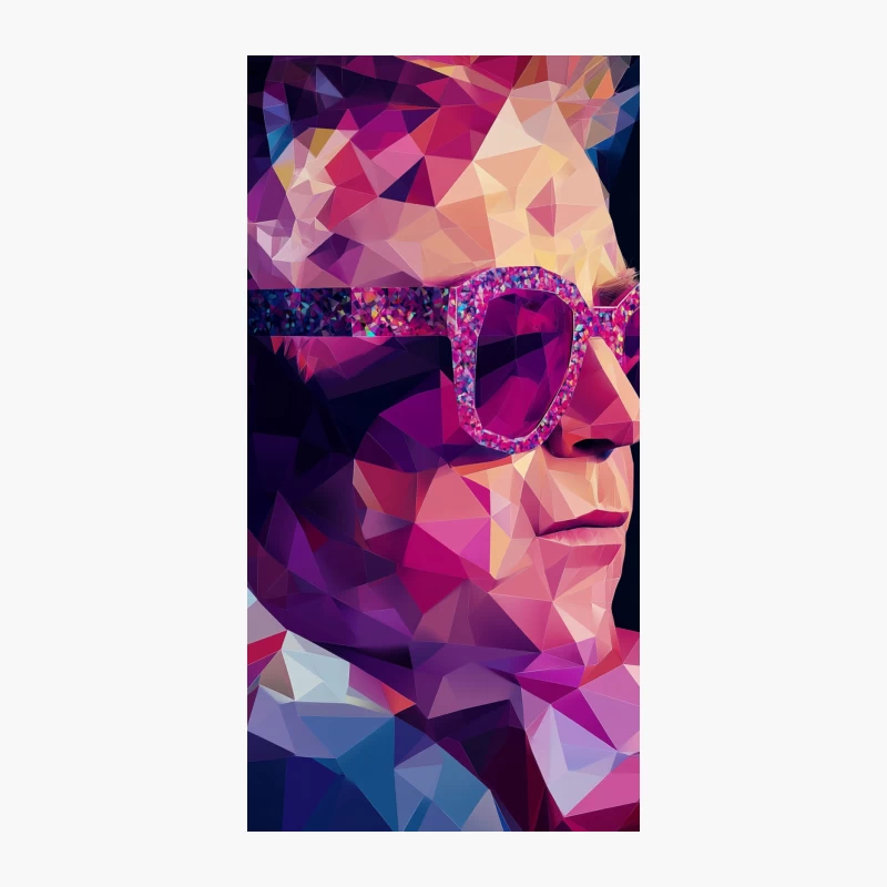 Vibrant Geometric Portrait with Dazzling Sunglasses iPhone Case