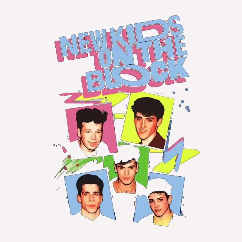 New Kids on the Block 90s Pop Group Vintage Photo Collection Male T-Shirt