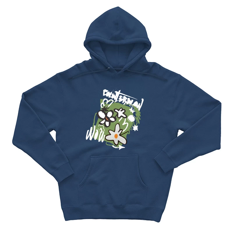 Blumen und Graffiti-Mischung Herren Pullover Hoodie