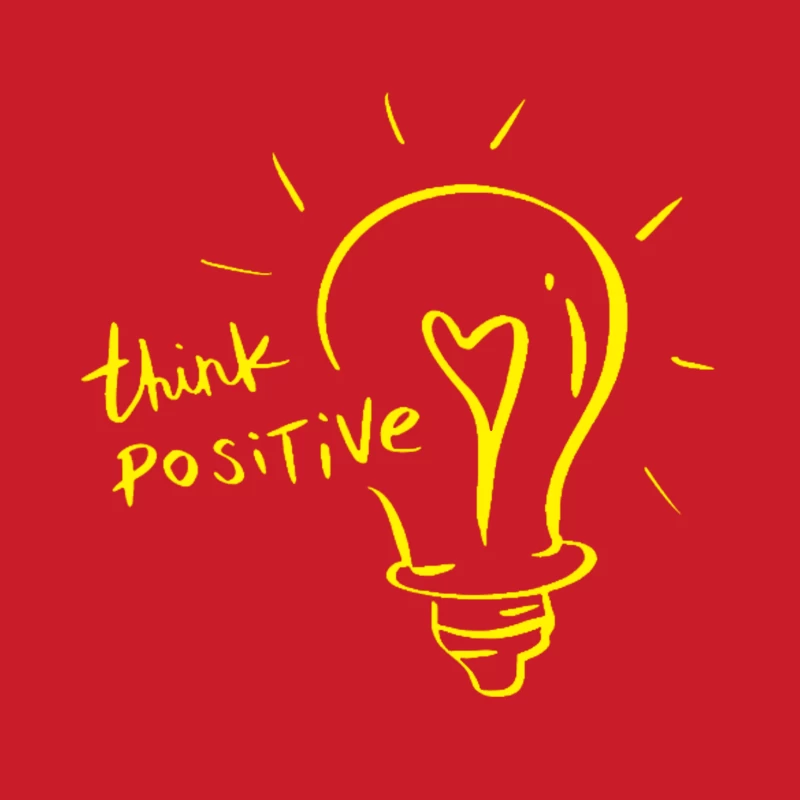 Positive Thinking Light Bulb Illustration Male Pullover Hoodie