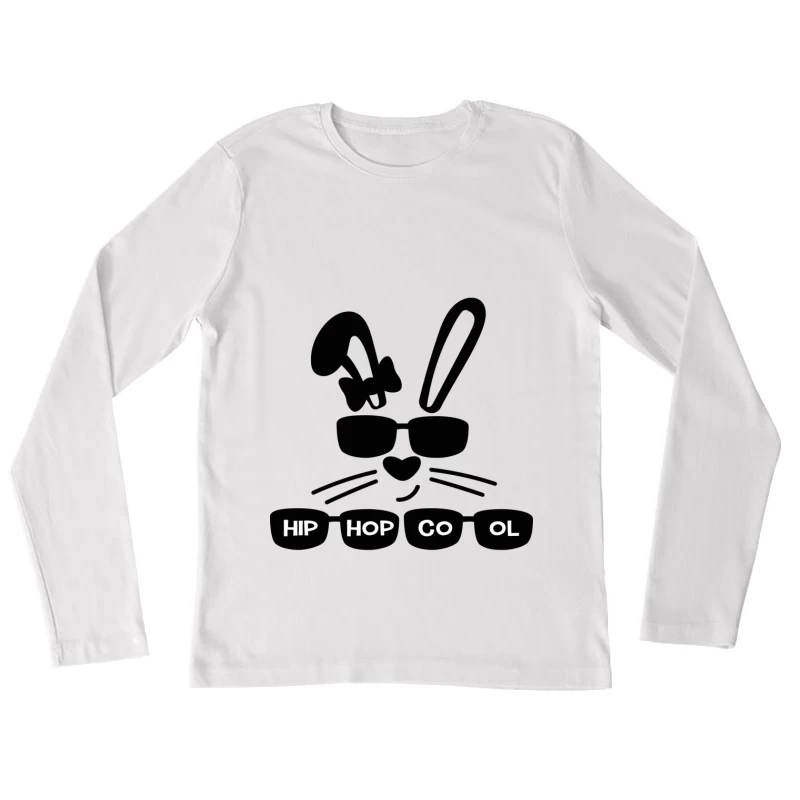 Design de lapin avec lunettes et texte Femme Manches Longues T-Shirt