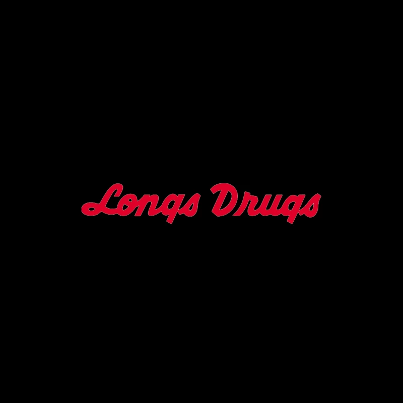 Vintage Longs Drugs Pharmacy Red Cursive Logo Throw Pillow