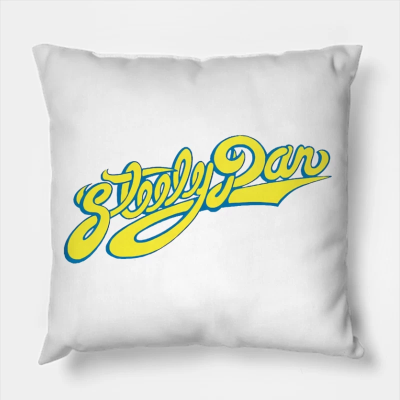 Steely Dan Classic Yellow Cursive Band Logo Throw Pillow