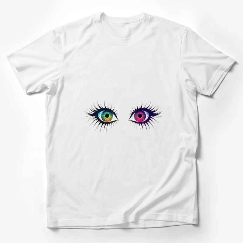 Artistic Illustration of Colorful Heterochromatic Eyes Male T-Shirt