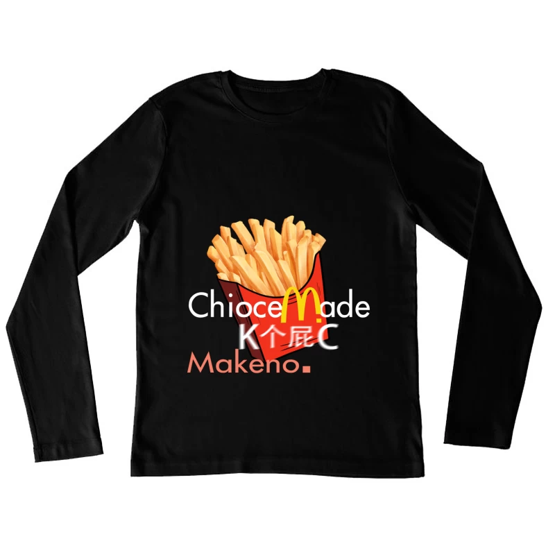 Pommes-Design mit Wortspiel Damen Langarm T-Shirt
