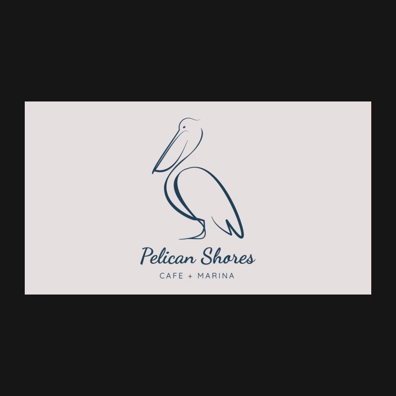 Minimalist Blue Pelican Logo for Cafe and Marina Desk Mat