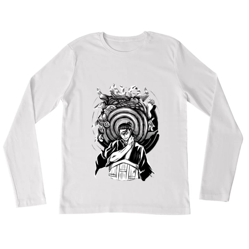 Mystischer Krieger mit Wirbelmuster Damen Langarm T-Shirt