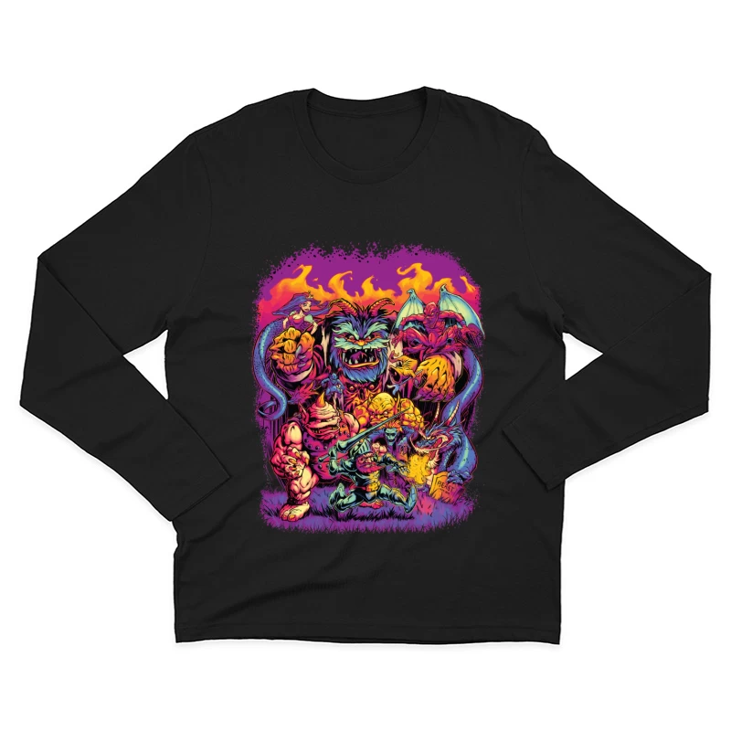 Epic Fantasy Battle with Colorful Monsters Male Long Sleeve T-Shirt