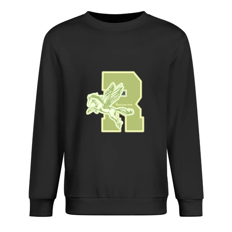 Pegasus-Design mit Buchstabe R Herren Pullover Sweatshirt