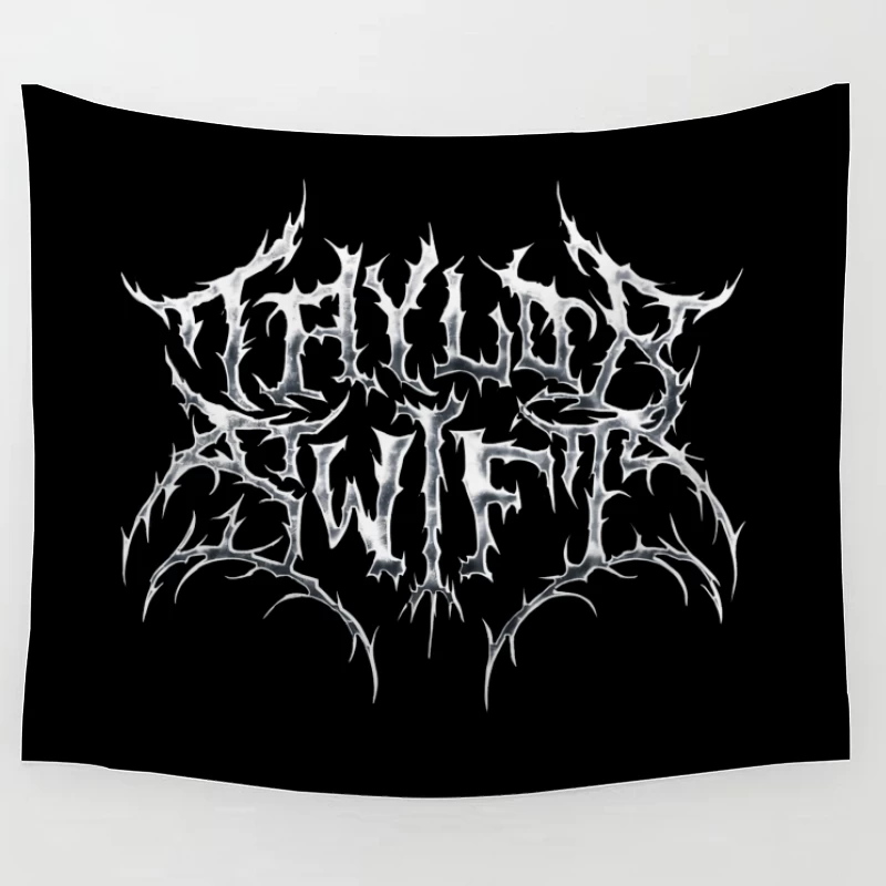 Gothic Metal Band Logo Design Tapestry