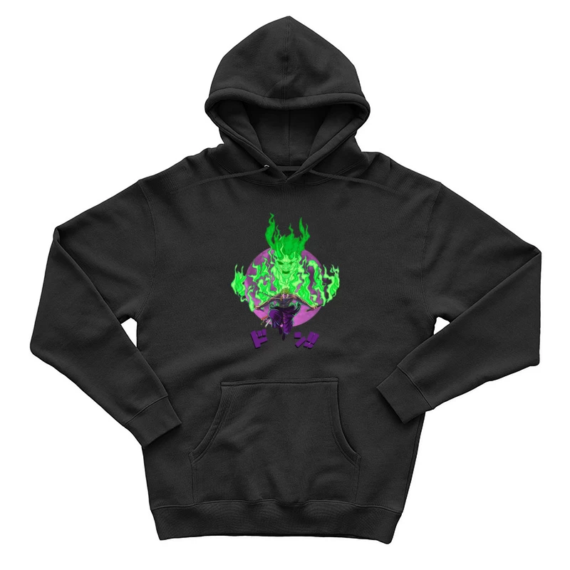 Samurai mit grünem Feuergeist Herren Pullover Hoodie