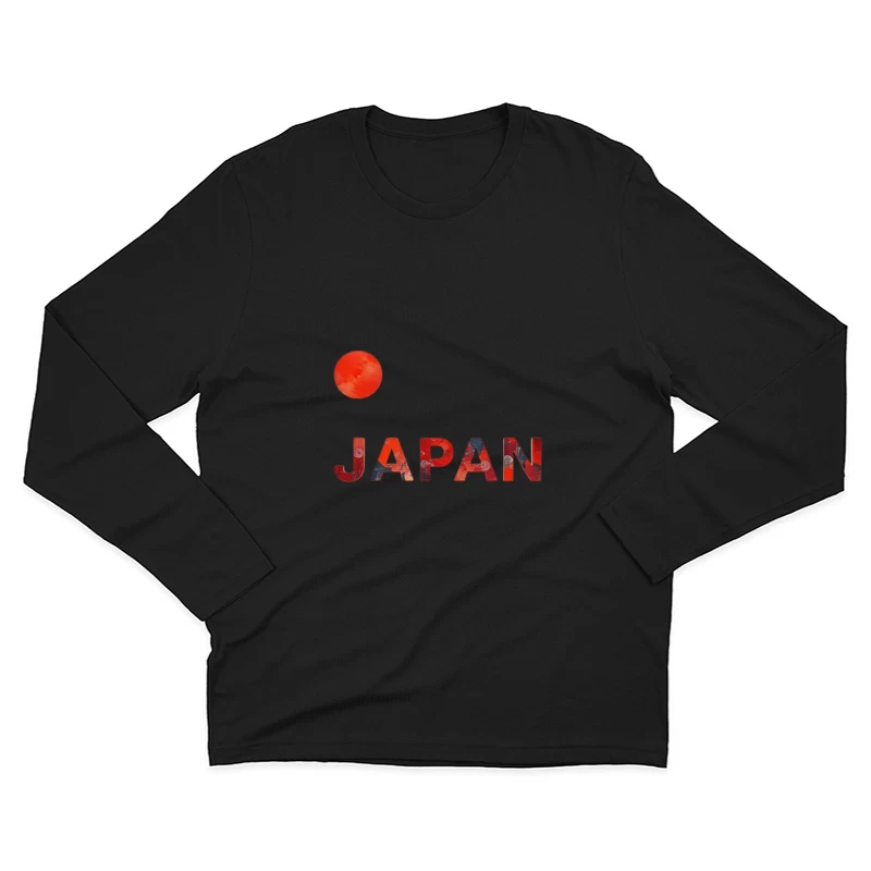 Minimalist Japanese Flag Design with Typography Male Long Sleeve T-Shirt