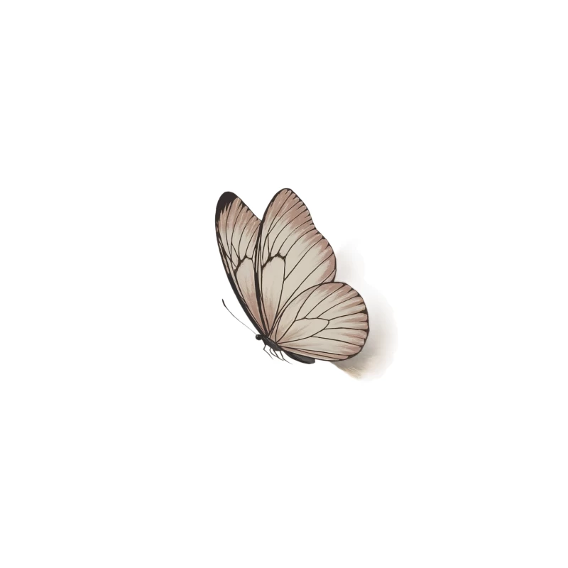 Elegant Beige Butterfly with Delicate Wings Tapestry