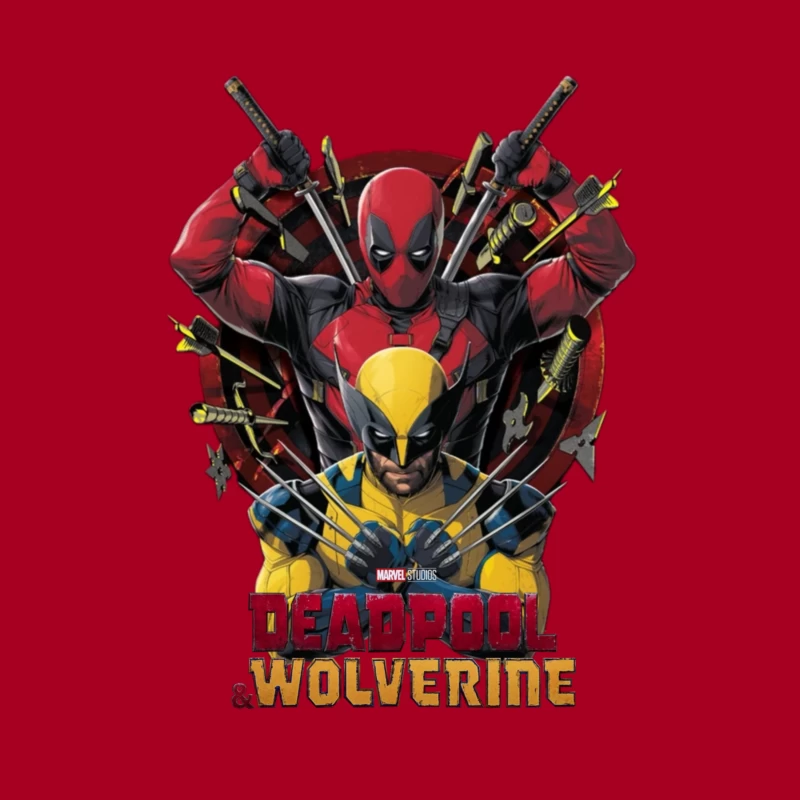 Deadpool and Wolverine Artwork Throw Pillow